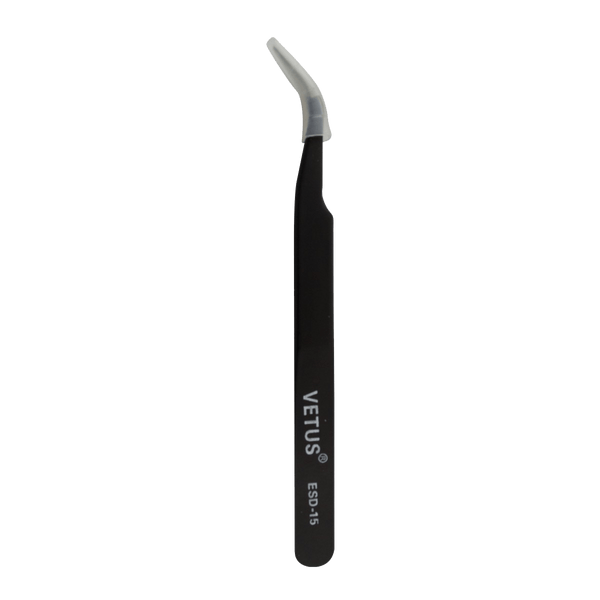 Vetus Pro ESD Safe Fine Tip Curved Tweezers - ESD-15 - www