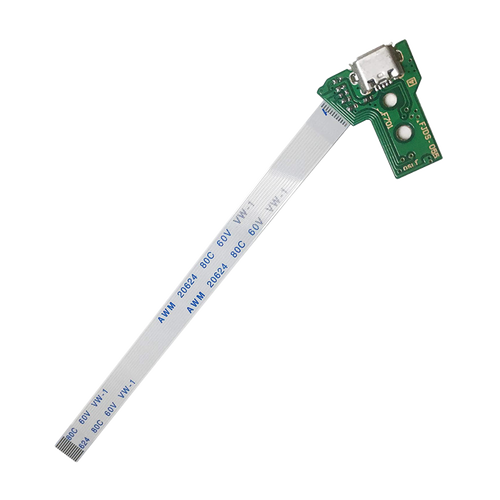 PlayStation 4 Controllers USB Charging Port Board W/ 12Pin Flex Cable (Version 1: JDS-050 / JDS-055)